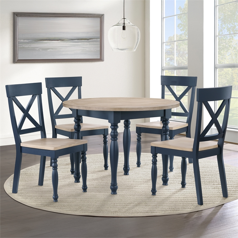 Steve Silver Darcy 5pc Dining Set in Blue
