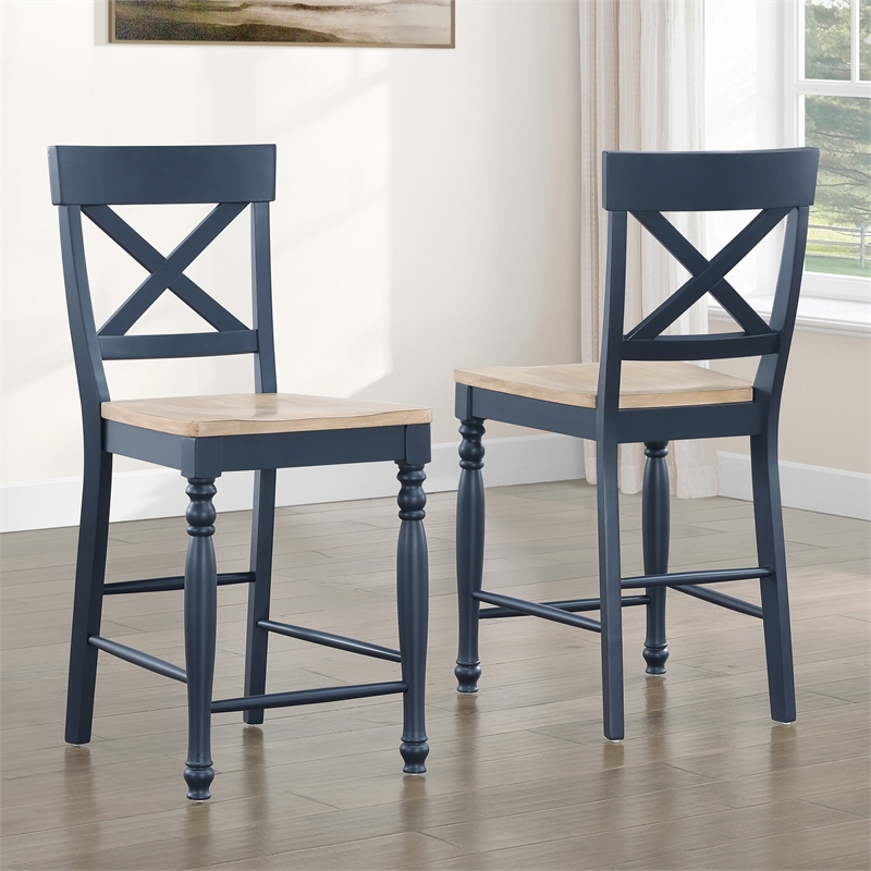Steve Silver Darcy 5pc Counter Dining Set in Blue