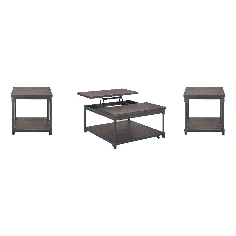 Steve Silver Prescott 3 Piece Coffee & End Table Set in Brown