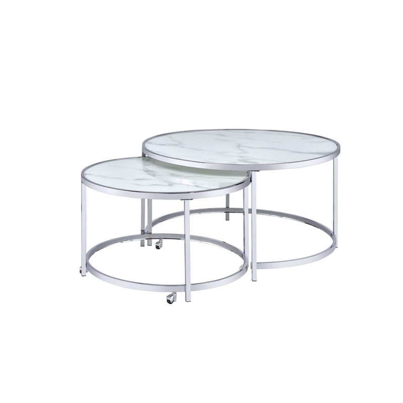 Steve Silver Rayne 3pc Coffee & End Table Set in White