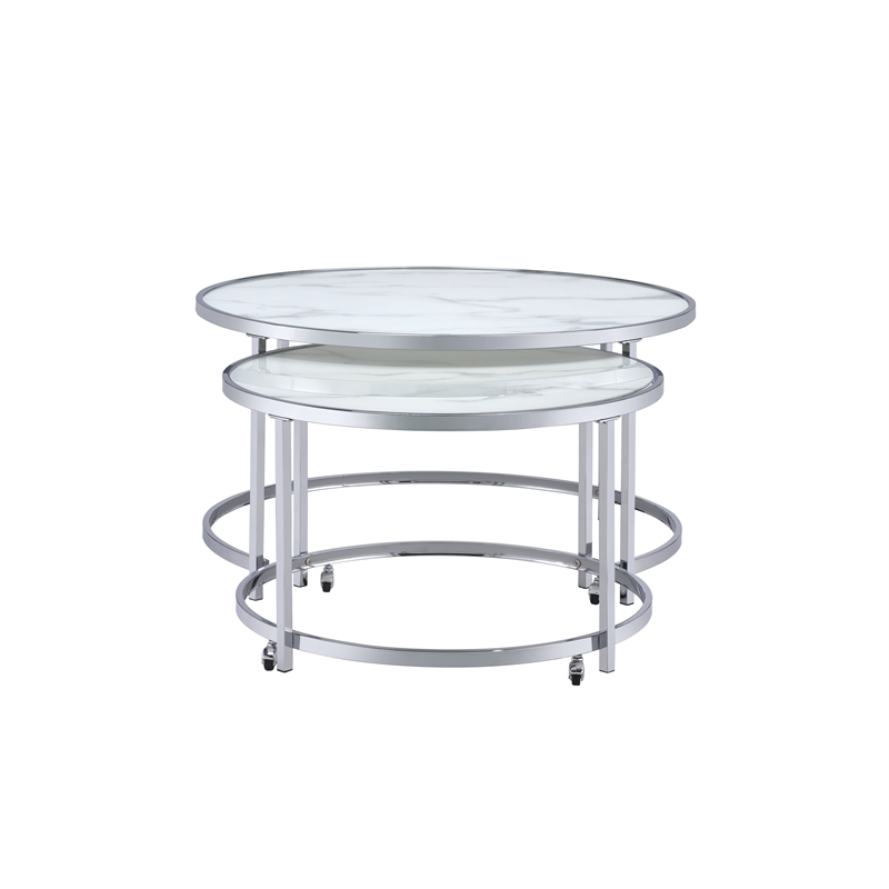 Steve Silver Rayne 3pc Coffee & End Table Set in White