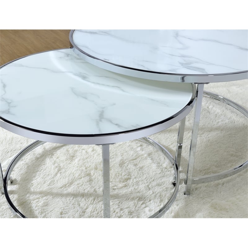 Steve Silver Rayne 3pc Coffee & End Table Set in White