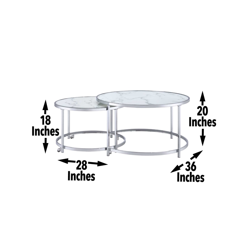 Steve Silver Rayne 3pc Coffee & End Table Set in White
