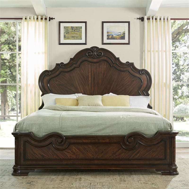 Steve Silver Royale 3 pc Queen Bedroom Set(2 NS+Bed) in Brown