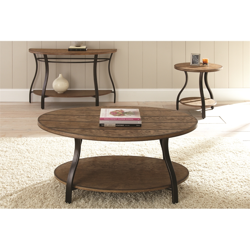 Steve Silver Denise 3pc Coffee Table Set in Brown