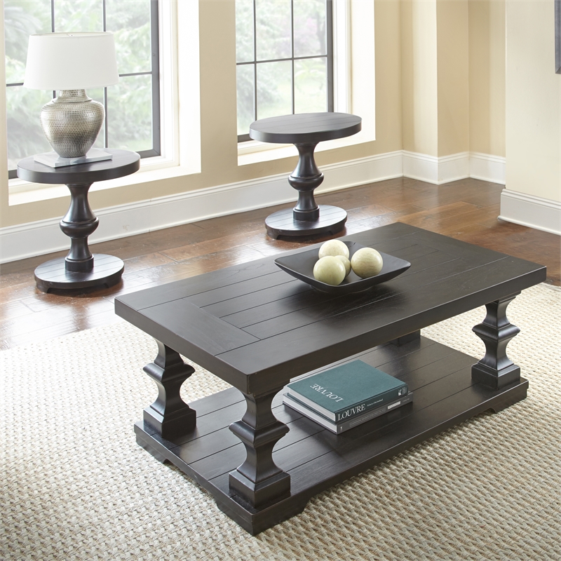 Steve Silver Dory 3pc Coffee Table Set in Brown