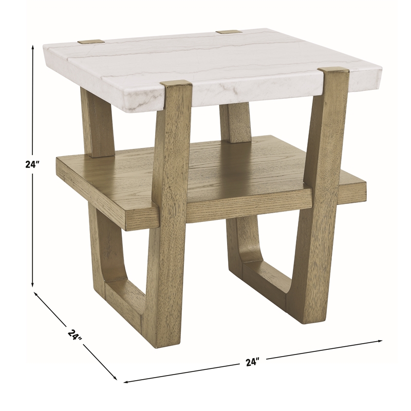 Steve Silver Perth 3-Piece Marble Top Coffee & End Table Set