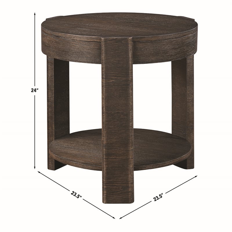 Steve Silver Salina Espresso Round Coffee & End Table Set in Brown