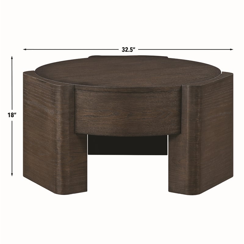 Steve Silver Salina Espresso Round Coffee & End Table Set in Brown