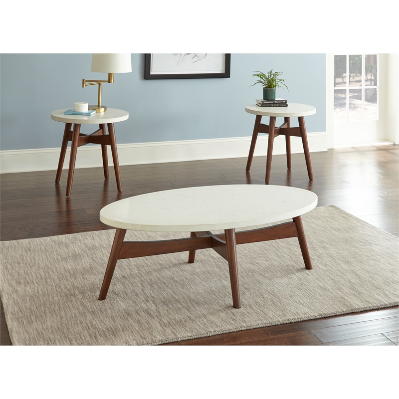 Steve Silver Serena 3pc Coffee & End Table Set in White