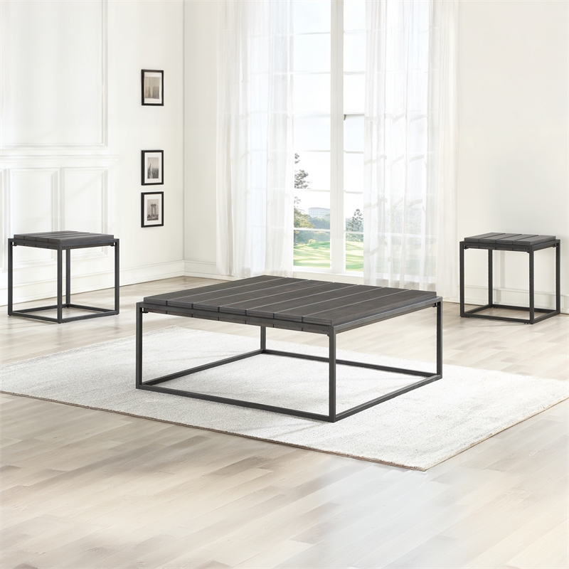 Steve Silver Tekoa 3PC Coffe & End Table Set in Brown