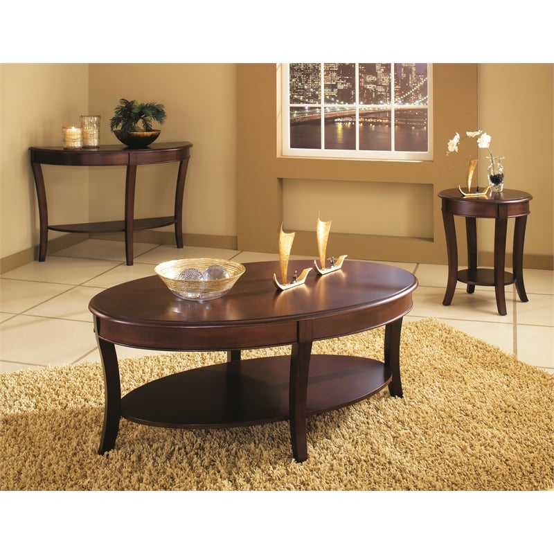 Steve Silver Troy 3pc Coffee Table Set in Brown