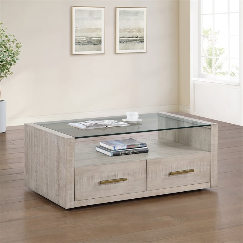 Steve Silver Garland Blonde 3-Piece Coffee & End Table Set in Tan