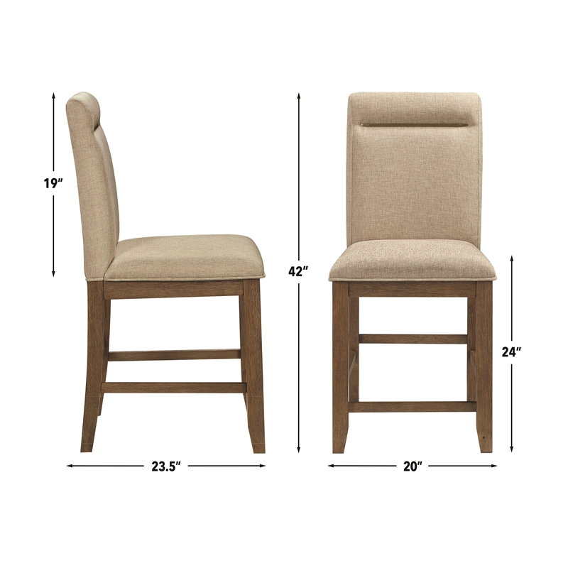 Steve Silver Garland 5pc Counter Dining Set in Brown