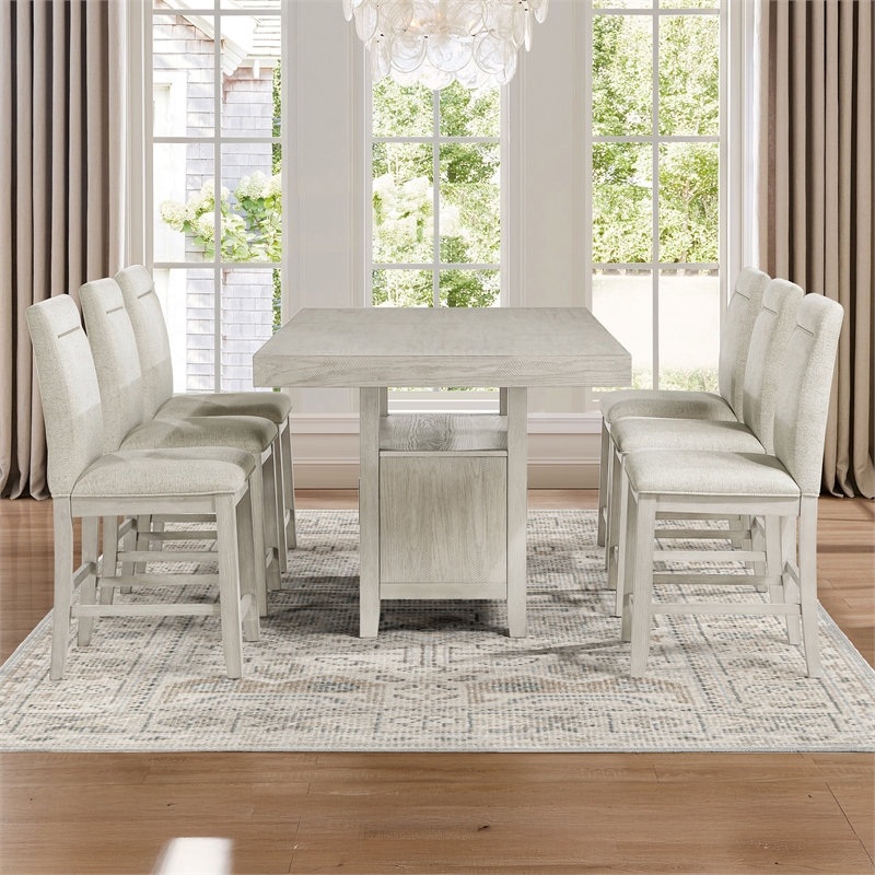Steve Silver Garland 7pc Counter Dining Set in Tan/Sand