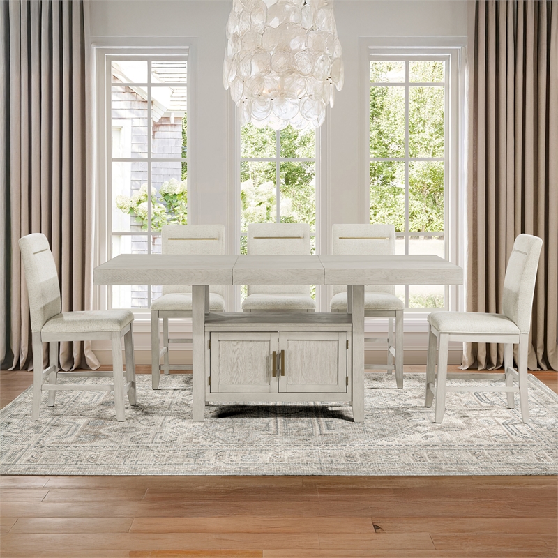 Steve Silver Garland 7pc Counter Dining Set in Tan/Sand