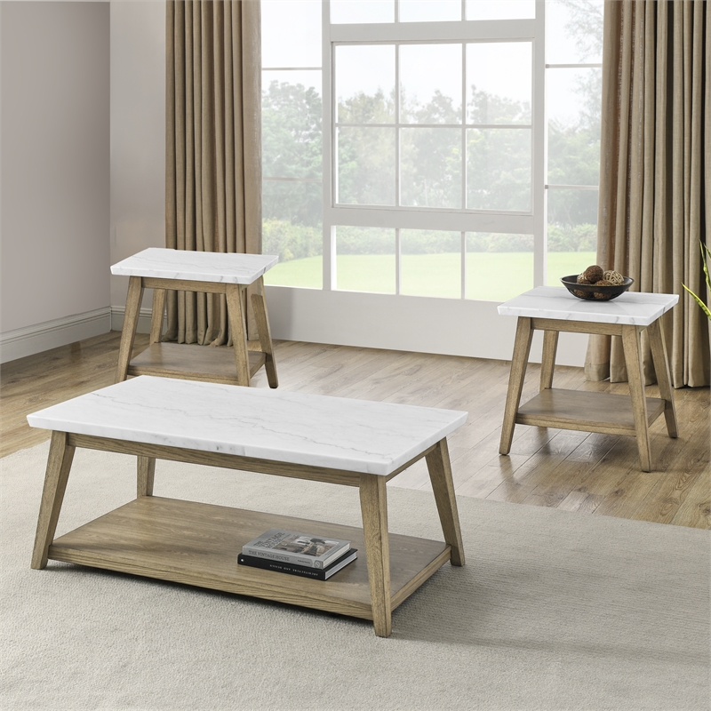 Steve Silver Vida 3PK Coffee & End Table Set in Brown
