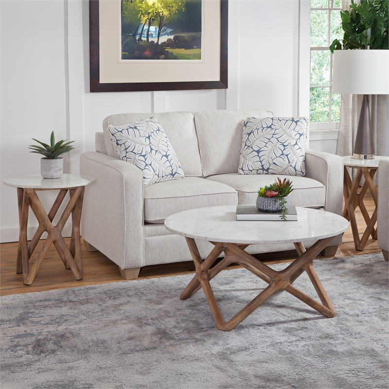 Steve Silver Wyman 3-Piece Coffee & End Table Set in White