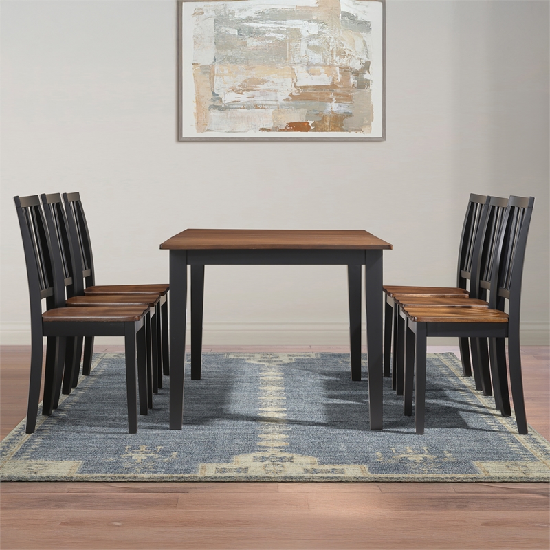 Steve Silver Joplin 7PC Dining Set with 6 Chairs in Brown