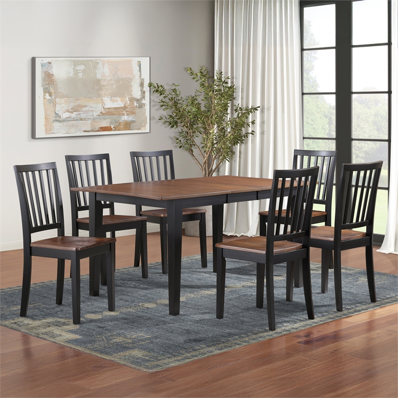Steve Silver Joplin 7PC Dining Set with 6 Chairs in Brown