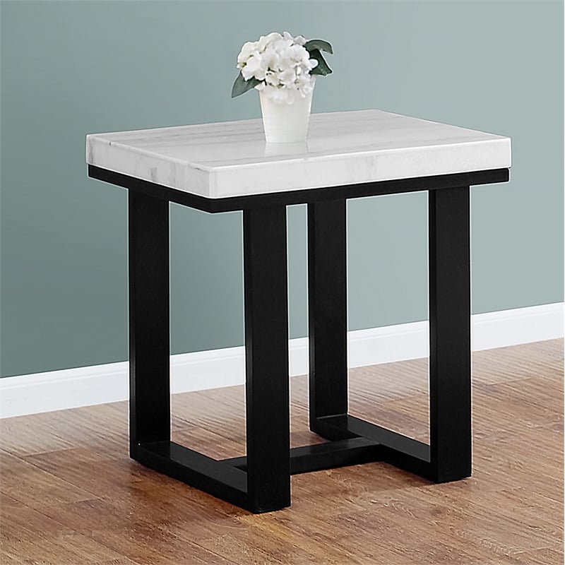 Steve Silver Lucca White Marble 3 Piece Coffee & End Table Set Set
