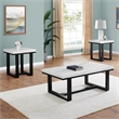 Steve Silver Lucca White Marble 3 Piece Coffee & End Table Set Set