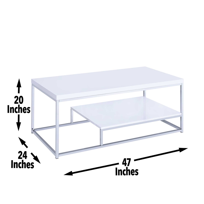 Steve Silver Lucia 3pc Coffee Table Set in White
