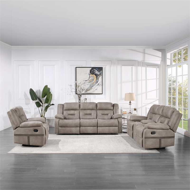 Steve Silver Abilene Tan 3pc Upholstery Sofa Set