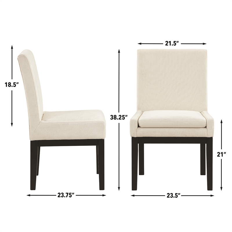 Steve Silver Aubrey 7-Piece Upholstered Parsons Chair Dining Set Black