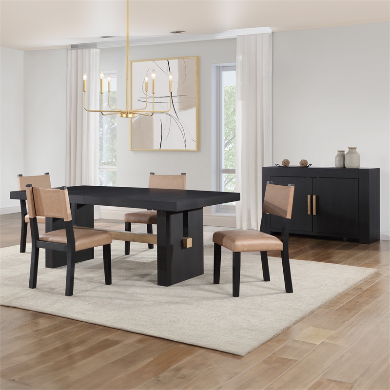 Steve Silver Aubrey Black 5pc Dining Set