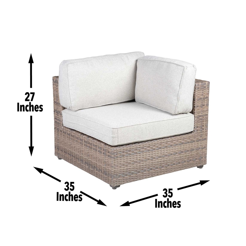 Steve Silver Tamyra 5PC Outdoor Sectional Sofa Set in Tan
