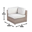 Steve Silver Tamyra 5PC Outdoor Sectional Sofa Set in Tan
