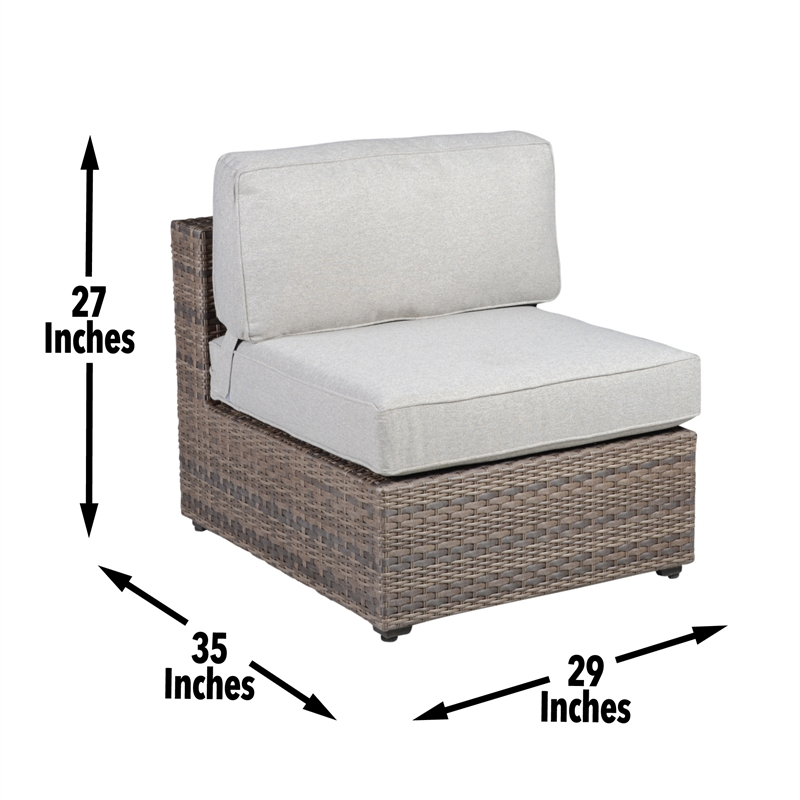 Steve Silver Tamyra 5PC Outdoor Sectional Sofa Set in Tan