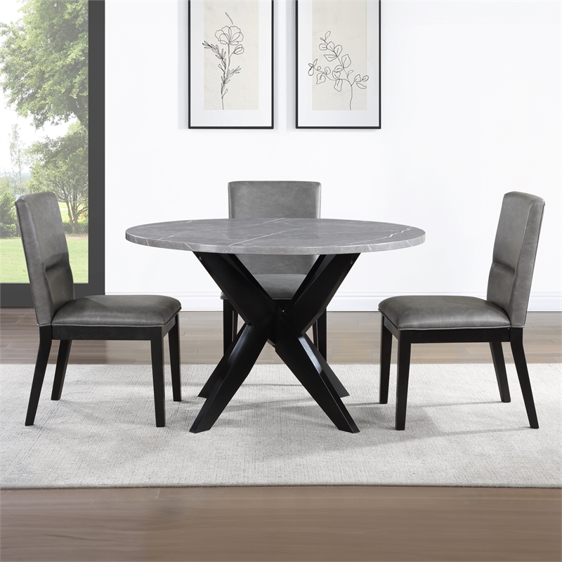 Steve Silver Amy 5-Piece Dining Set in Gray