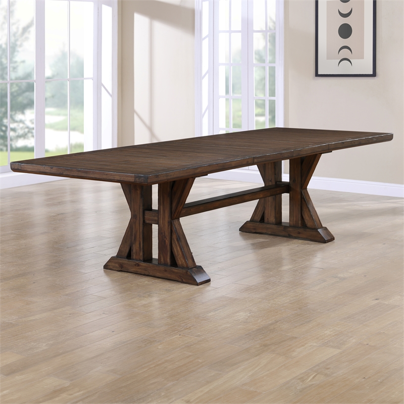 Steve Silver Auburn 7-Piece Dining Set in Brown
