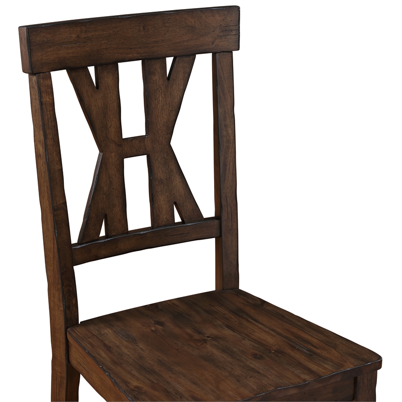 Steve Silver Auburn 7-Piece Dining Set in Brown