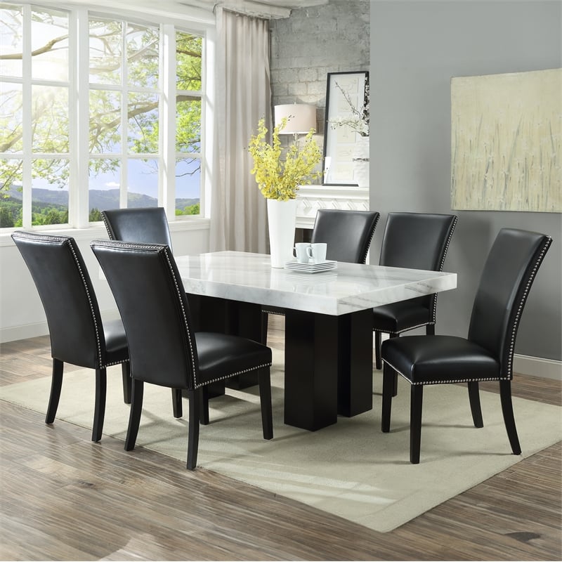 Steve Silver Camila 9PC Rectangle Dining Set in Blue Chair