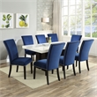 Steve Silver Camila 9PC Rectangle Dining Set in Blue Chair