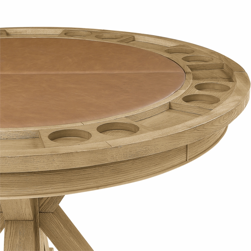Steve Silver Rylie Dining Table with Game Top in Natural Finish