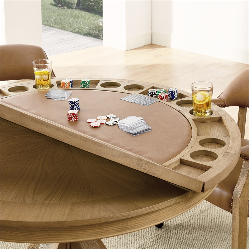 Steve Silver Rylie Dining Table with Game Top in Natural Finish