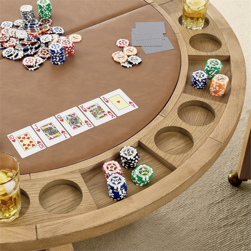 Steve Silver Rylie Dining Table with Game Top in Natural Finish