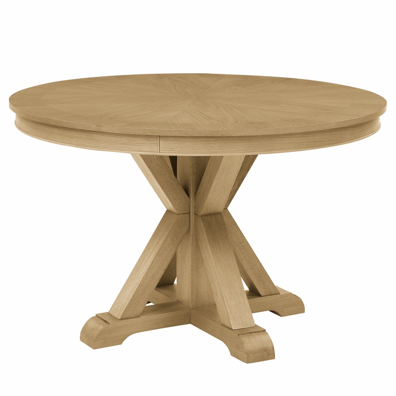 Steve Silver Rylie Dining Table & 4 Captains Chairs in Natural/Camel