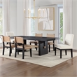 Steve Silver Aubrey 7pc Dining Set w/ Upholstery Chair in Black