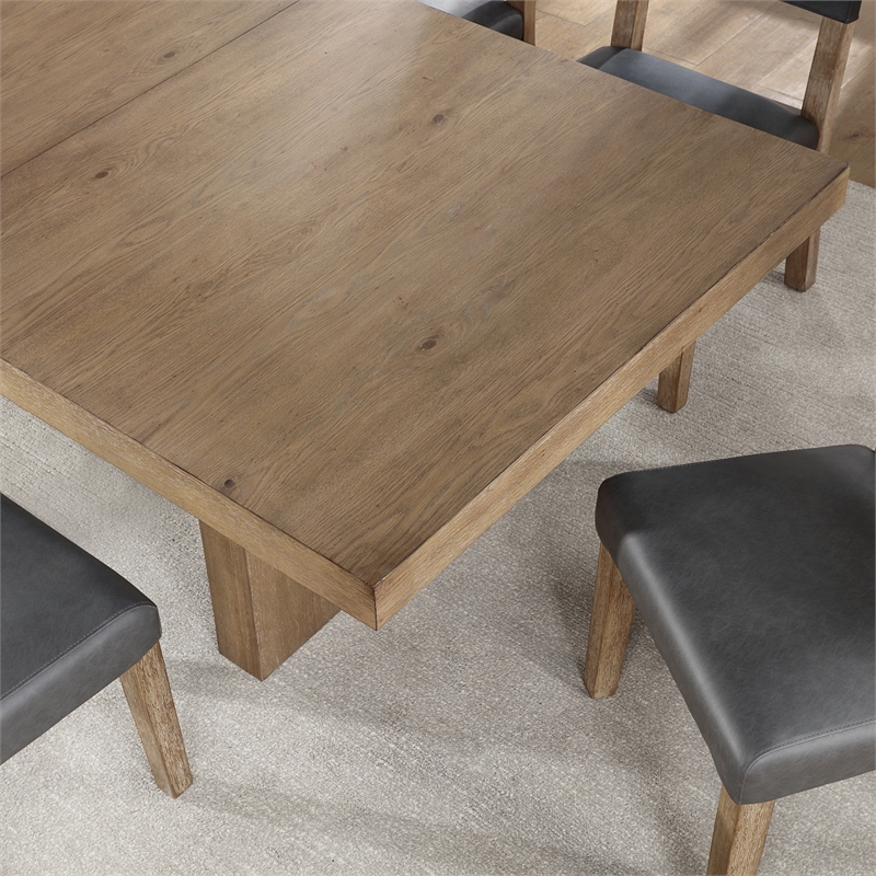 Steve Silver Aubrey 7pc Dining Set w/ Upholstery Chair in Brown