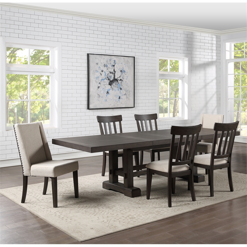Steve Silver Napa 7pc Dining Set in Brown