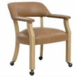 Steve Silver Rylie Dining Table with Game Top & 4 Captains Chairs Natural Finish
