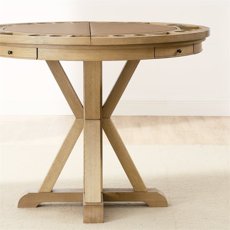 Steve Silver Rylie Game Top Counter Table & 4 Counter Chairs in Brown