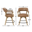 Steve Silver Rylie Game Top Counter Table & 4 Counter Chairs in Brown