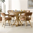Steve Silver Rylie Game Top Counter Table & 4 Counter Chairs in Brown
