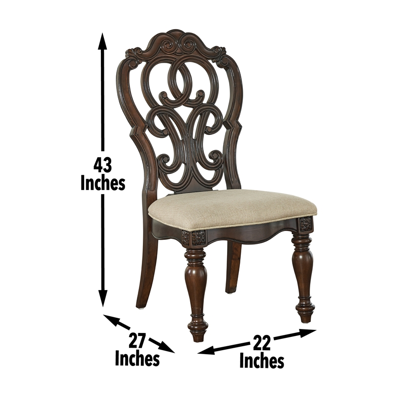Steve Silver Royale 10PC Dining Set with 2 Arm Chairs in Brown